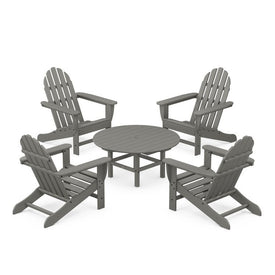 Classic Adirondack Five-Piece Conversation Set - Slate Gray