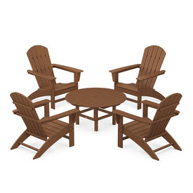 Nautical Five-Piece Adirondack Chair Conversation Set - Teak