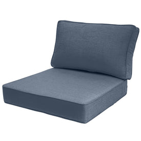 28.5" L x 28.5" W x 5" D Seat Cushion and 28.5" W x 17.5" H x 5" D Back Cushion Welted Deep Seating Set - Spectrum Indigo