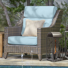 27" L x 24.5" W x 6" D Seat Cushion and 24.5" W x 26.5" H x 6" D Back Cushion Deep Seating Set