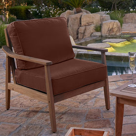 25" L x 25.5" W x 5" D Seat Cushion and 25 W x 18" H x 5" D Back Cushion Welted Deep Seating Set - Canvas Bay Brown