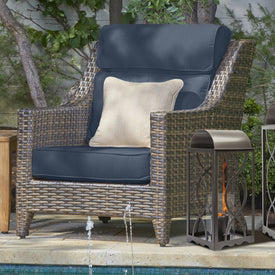 24" L x 26.5" W x 5.5" D Seat Cushion and 24" W x 25.5" H x 5" D Back Cushion Deep Seating Set - Spectrum Indigo