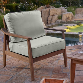 25" L x 25.5" W x 5" D Seat Cushion and 25 W x 18" H x 5" D Back Cushion Welted Deep Seating Set - Canvas Granite