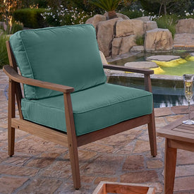 25" L x 25.5" W x 5" D Seat Cushion and 25 W x 18" H x 5" D Back Cushion Welted Deep Seating Set - Cast Breeze