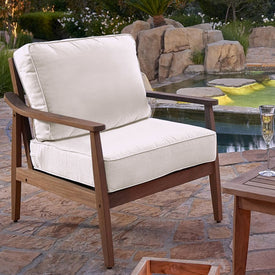 25" L x 25.5" W x 5" D Seat Cushion and 25 W x 18" H x 5" D Back Cushion Welted Deep Seating Set - Canvas Natural
