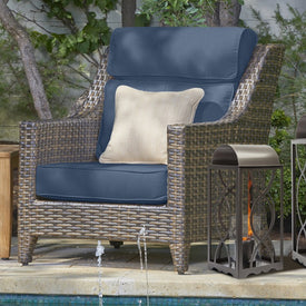 24" L x 26.5" W x 5.5" D Seat Cushion and 24" W x 25.5" H x 5" D Back Cushion Deep Seating Set - Canvas Navy