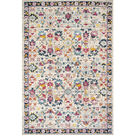 Modern Persian Boho Floral 60"L x 36"W Area Rug - Beige/Multi