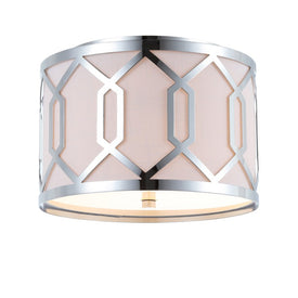 Hex Two-Light Flush Mount Ceiling Fixture - Chrome
