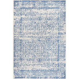 Azul Filigree 60"L x 36"W Area Rug - Cream/Blue