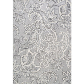 Gordes Paisley High-Low 60"L x 36"W Indoor/Outdoor Area Rug - Light Gray/Ivory
