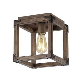 Magnolia Single-Light LED Flush Mount Ceiling Fixture - Brown