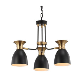 Middleton Three-Light Pendant - Black and Brass Gold