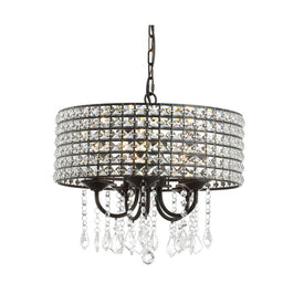 Reese Five-Light LED Drum Pendant - Black