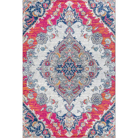 Bohemian Flair Boho Vintage Medallion 91"L x 63"W Area Rug - Multi
