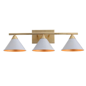 Yvette Three-Light Wall Sconce - White and Gold Leaf