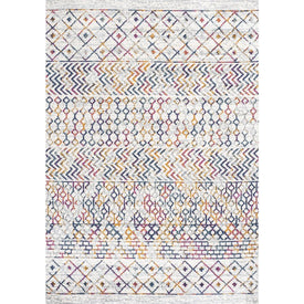 Arta Moroccan Vintage Geometric 60"L x 36"W Area Rug - Multi/Cream
