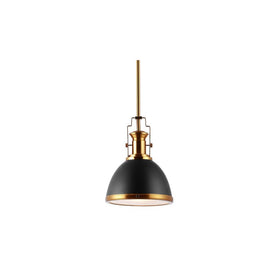 Homer 10" Single-Light Pendant - Black and Brass Gold