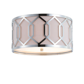 Hex Three-Light Flush Mount Ceiling Fixture - Chrome