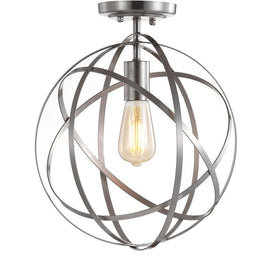 Alma Single-Light Flush Mount Ceiling Fixture - Nickel