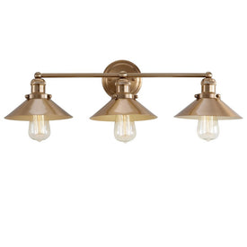 August Three-Light Bathroom Vanity Fixture - Brass Gold