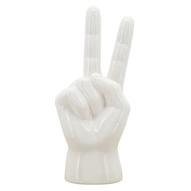 6" Peace Sign Table Decoration - White