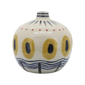 8" Ceramic Tribal Vase - Multi