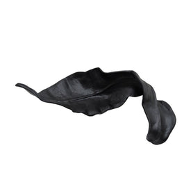 19.5" Curled Metal Leaf - Black