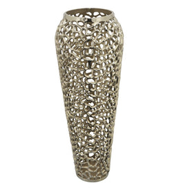 33" Metal Cut-Out Vase - Gold