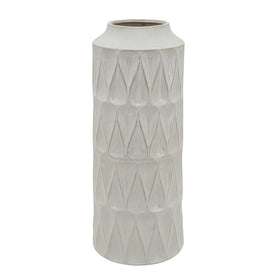 22" Teardrop Ceramic Vase - White