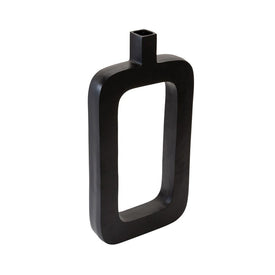 22" Metal Cut-Out Vase - Black