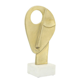 14" Metal Face Silhouette - Gold