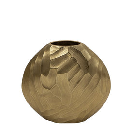 11" Hammered Aluminum Vase - Champagne