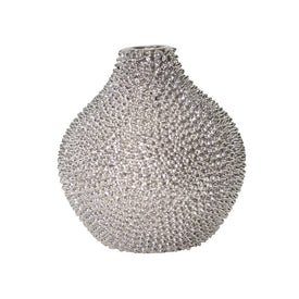 Spiked Ceramic Vase - Silver