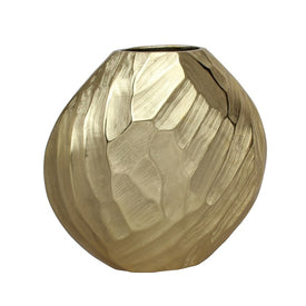 14" Hammered Aluminum Vase - Champagne