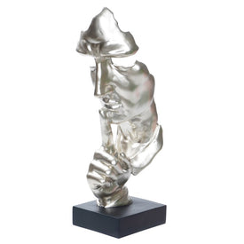 20" Polyresin Silence Man Sculpture - Champagne