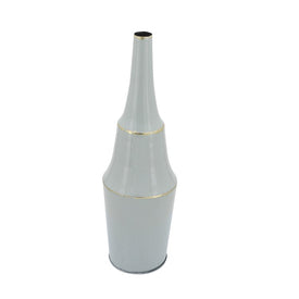 27" Metal Vase with Gold Trim - Gray