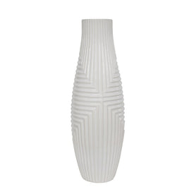 21.75" Striped Texture Vase - White