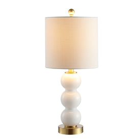 February Table Lamp - White and Brass Gold