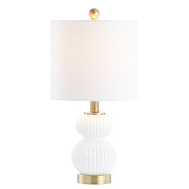 Daphne LED Table Lamp - White and Brass Gold
