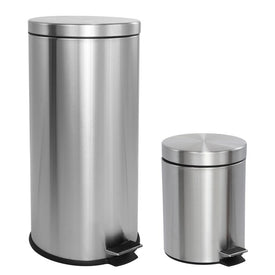 Oscar 8-Gallon Step-Open Trash Can - Stainless Steel