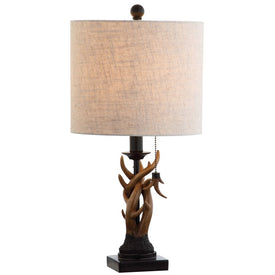 Gaston Mini Resin Antler Table Lamp - Black and Brown