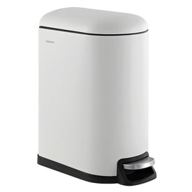 Roland 10.6-Gallon Step-Open Trash Can - White