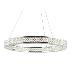 Benton LED Chandelier - Clear and Chrome