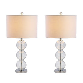 Bella Table Lamps Set of 2 - Clear and Silver