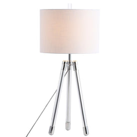 Wyman Surveyor's Tripod Table Lamp - Chrome and Clear
