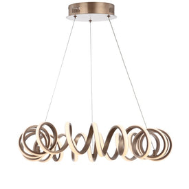 Cursive LED Adjustable Spiral Chandelier - Coffee