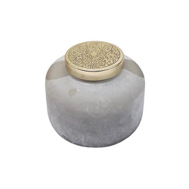 4.5" Frosted Glass Jar Candle Holder with 22 oz Candle - Gray