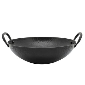 12" Metal Hammered Bowl - Black