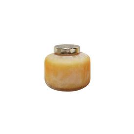 4.5" Frosted Glass Jar Candle Holder with 22 oz Candle - Peach