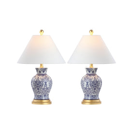 Xia LED Ceramic Table Lamps Set of 2 - Blue and White